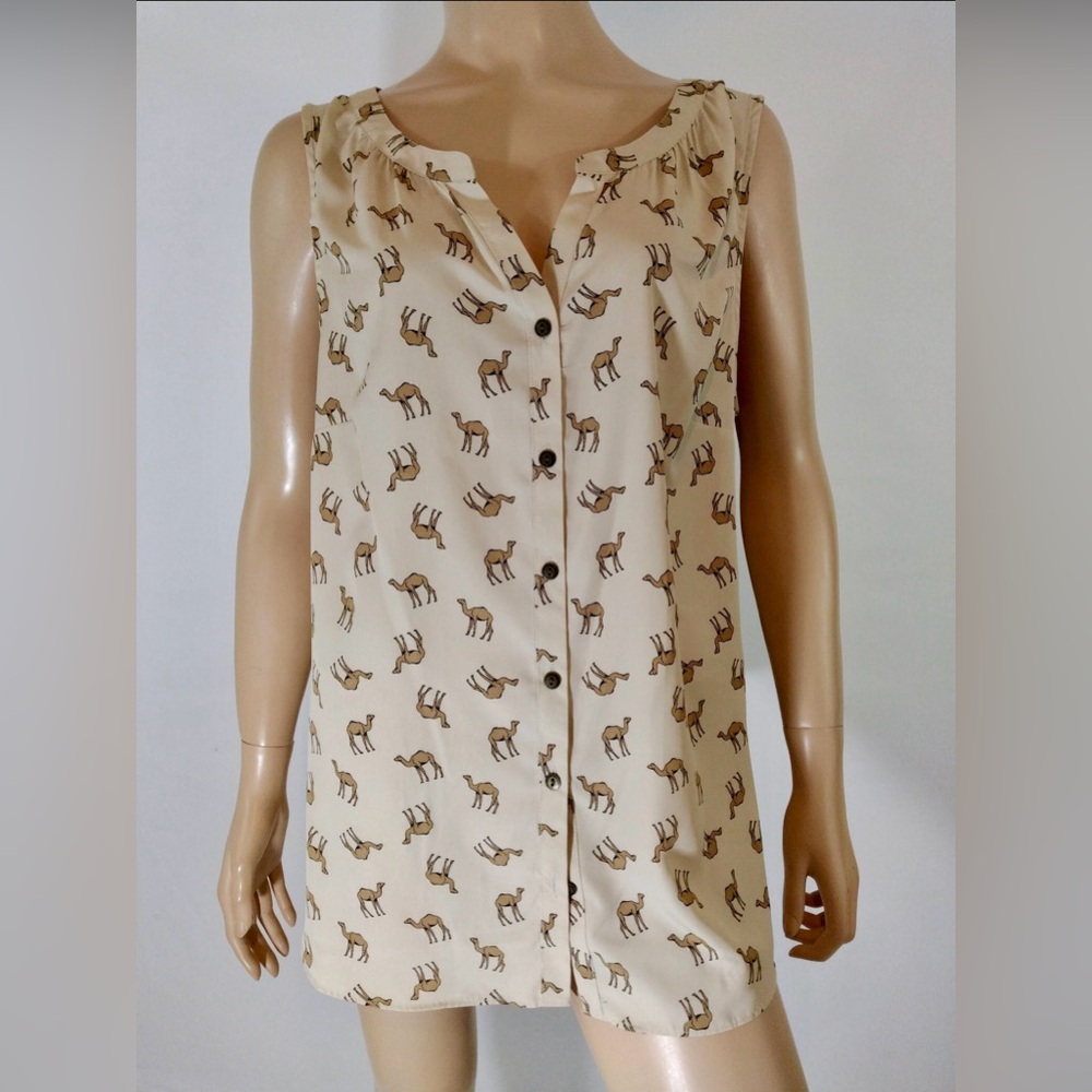 Croft&Barrow Sleeveless Camel Top - XL